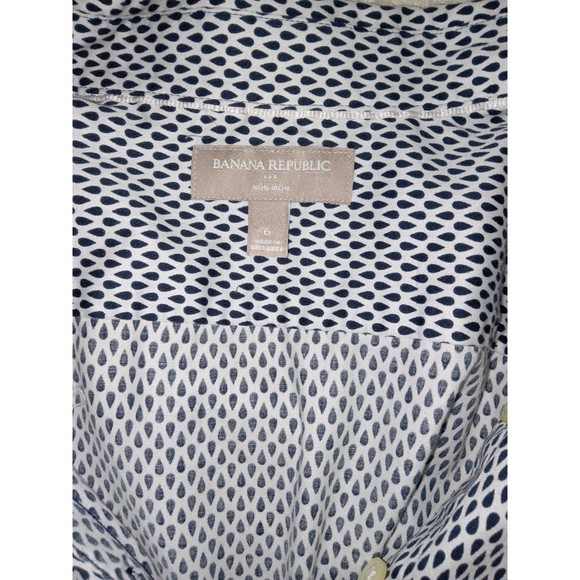 Banana Republic Women's Non Iron Shirt Business Collared Long Sleeve Geomatric 6 - Picture 9 of 9